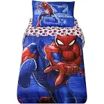 Spiderman Kids Bedding Sheet Set with Reversible Comforter Twin Bed in Bag 4 Pcs ...