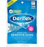 Dentek Comfort Clean Sensitive Gums Floss Picks | Soft & Silky Ribbon | 19 Count Each | Pack of 3