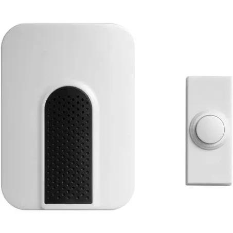 Wireless Battery Operated Doorbell Kit-Black/White