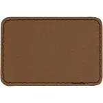 Set of 10 Blank Dark Brown Laserable Leatherette Rectangle Patch with Adhesive ...