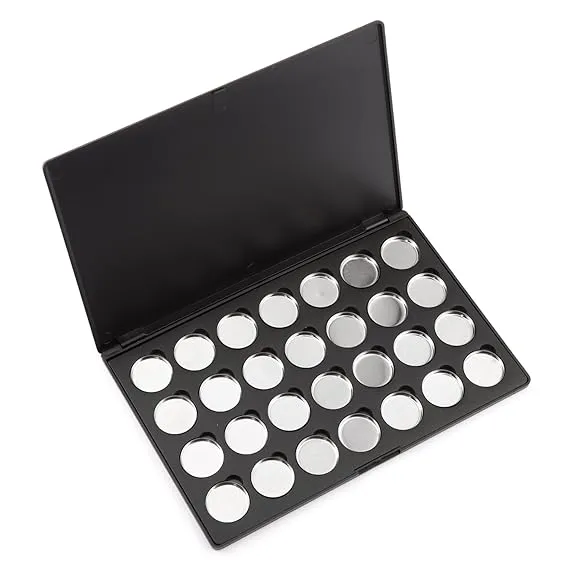 Allwon Empty Magnetic Eyeshadow Makeup Palette with 28Pcs 26mm Round Metal Pans