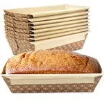 [30 Pack] 1 LB Kraft Paper Bread Loaf Pan Disposable Corrugated