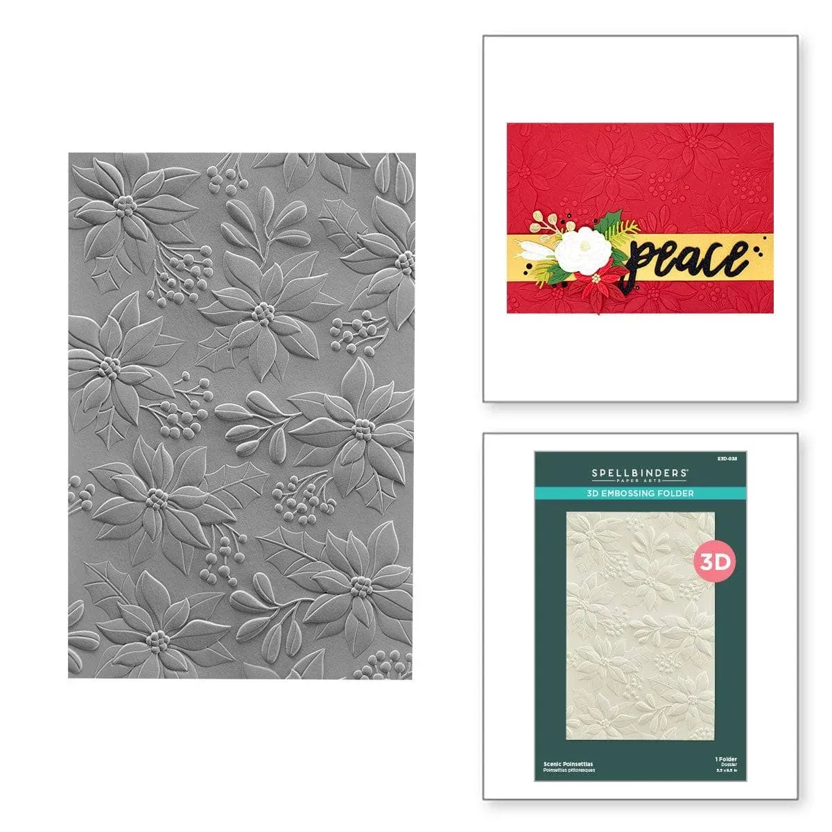 Spellbinders Scenic Poinsettias 3D Embossing Folder