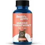 BestLife4Pets Demodectic Mange and Scabies Relief for Cats - Ear Mites & Itch Relief Supplements for Cat Itching Relief - Restores Healthy Feline