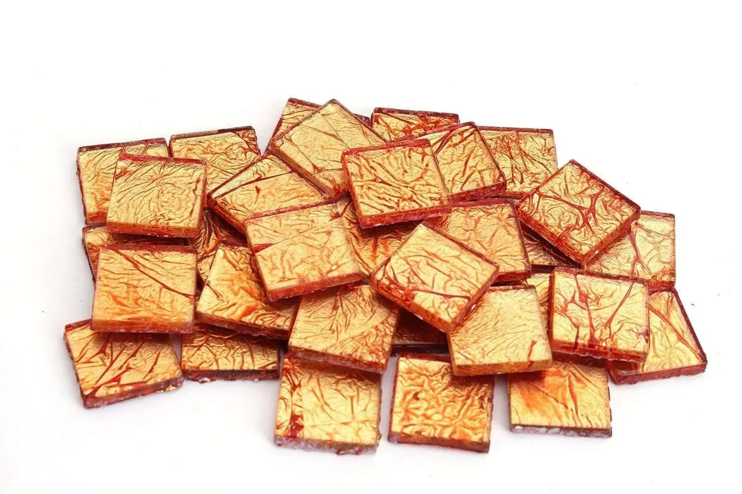 Milltown Merchants | Orange 3/4 inch Foil Mosaic Tile 1 Pound