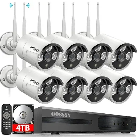 (Dual Antennas for WiFi Enhanced & 60 Days Storage) AI Human Detected 2K 3.0MP Wireless Security Camera System,OOSSXX 10 Channel NVR HD Outdoor Home Surveillance WiFi Cameras Systems