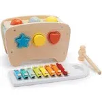 Amazon Basics Musical Pounding Bench With Xylophone and Shape Sorter Toy-Kids Gift for Toddlers, Age 18M+, Boy Girl Baby, 11.6 x 5.2 x 6.3 inches, Multicolor