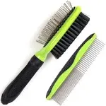 Dog &amp; Cat Brush &amp; Comb Pet Grooming Set - Double Side (Small) - Ultimate Desh...