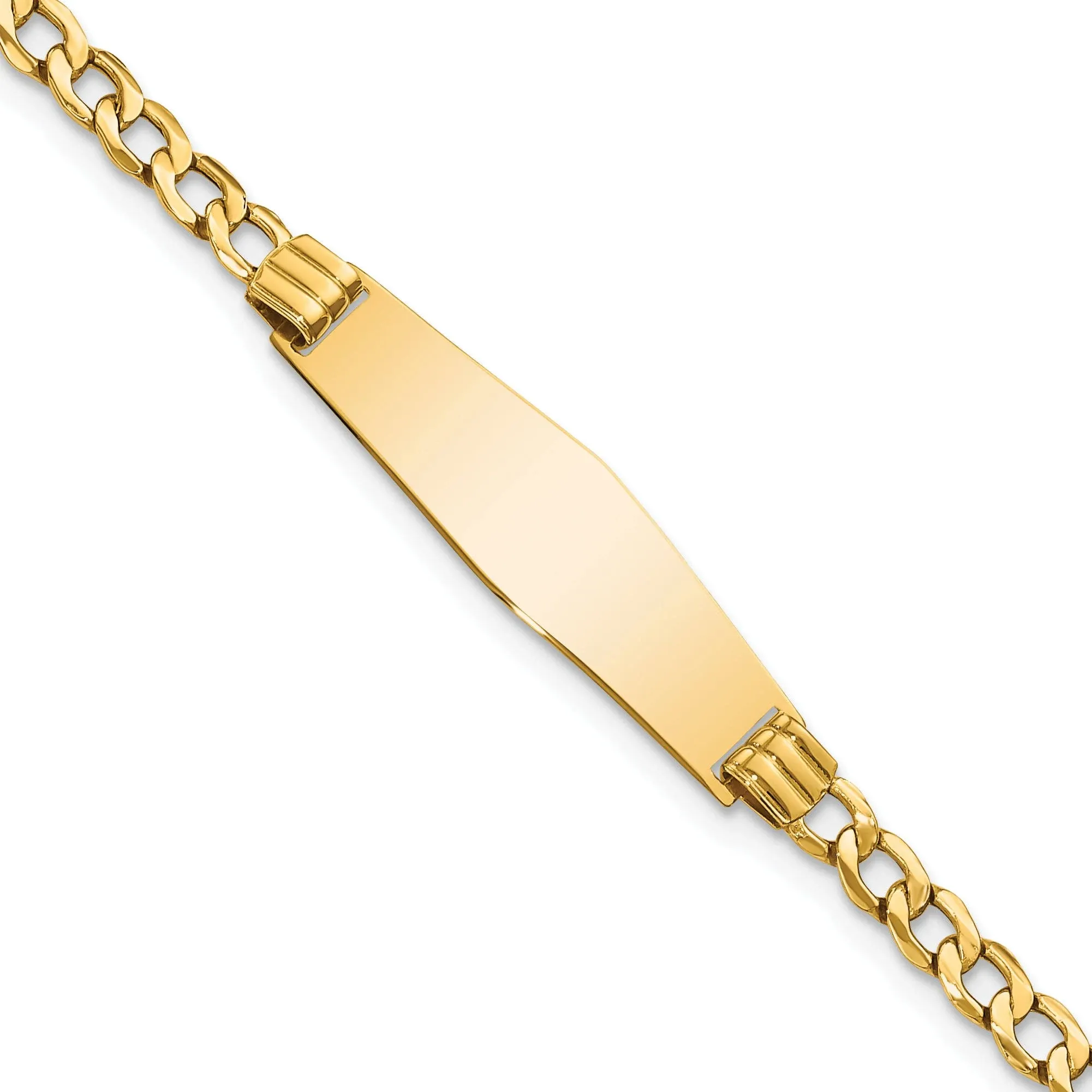 Quality Gold DCID106C-7 14K Yellow Gold Semi-Solid Soft Diamond Shape Cuban Link ...