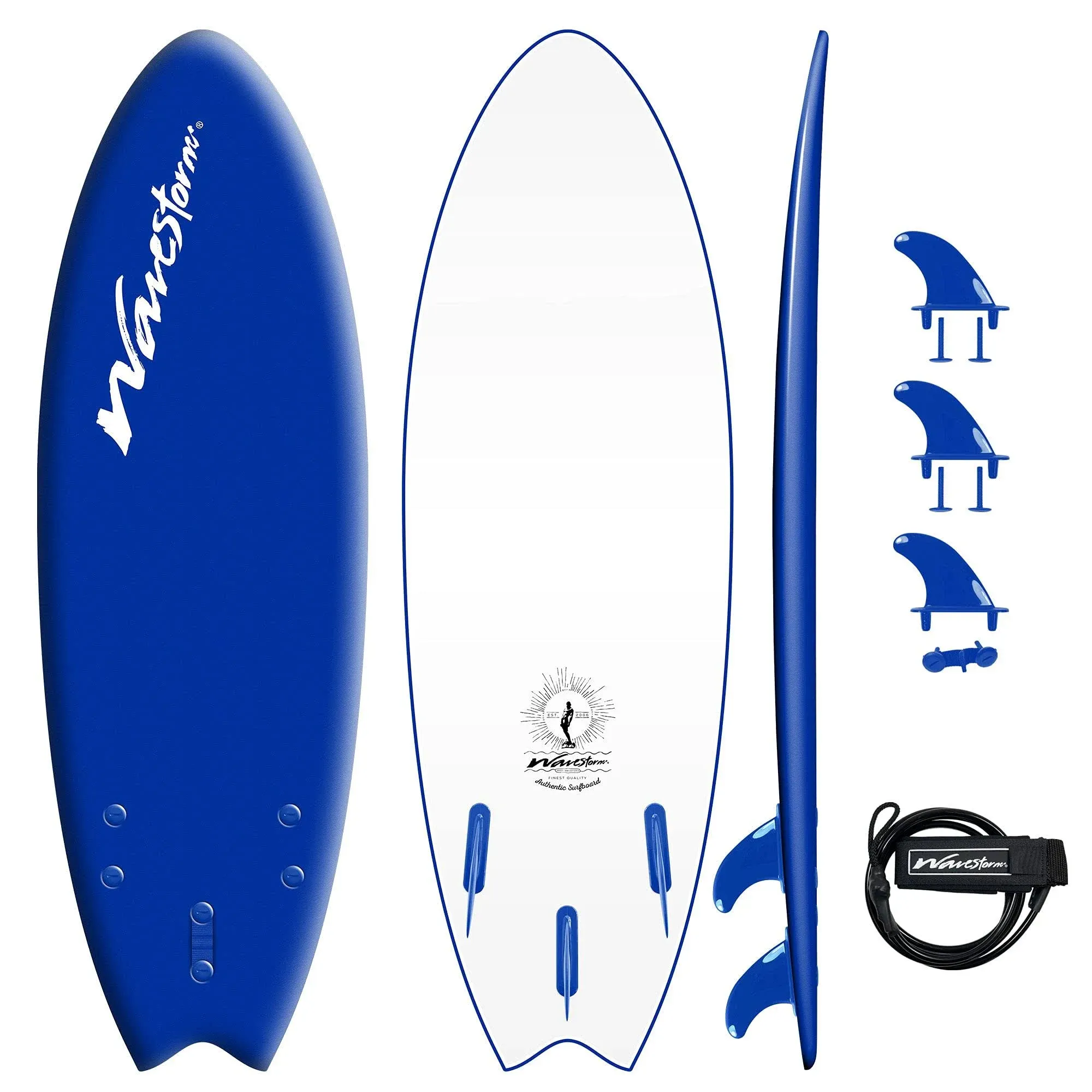 Wavestorm -Foam 5&#039;6&#034; Surfboard Navy Blue