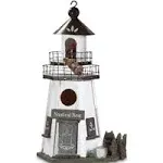 Smart Living Company 10030208, White Chickadee Birdhouse-Wood and Metal Lighthouse