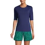 Petite Lands' End UPF 50 Elbow-Sleeve Rash Guard Swim Tee