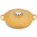 Le Creuset Signature Enameled Cast Iron Petal Braiser, 2.25qt., White w/Gold Knob