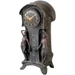 Design Toscano Dual Maiden Art Nouveau Mantelpiece Clock