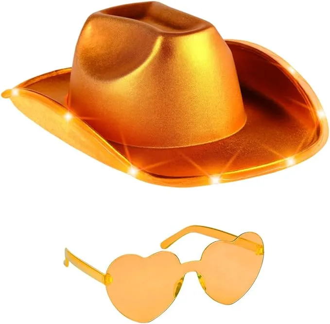 Funcredible Orange Cowgirl Hats for Women Western - Stylish Cowboy for... 