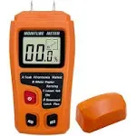 Digital Wood Moisture Meter Wood Humidity Tester Hygrometer Timber Damp Detector Large LCD Display (Orange)