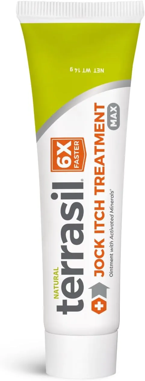 terrasil Jock Itch Cream Antifungal Treatment Extra Strength MAX - Clinically Proven Clotrimazole for Effective Jock Itch Treatment, Natural Soothing Care & Fast Relief of Jock Itch .5oz