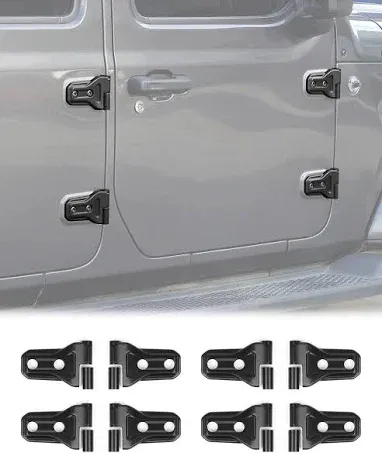 JeCar Door Hinge Cover Trim Exterior Accessories Compatible with Jeep Wrangler JL JLU 2018-2023 & Gladiator JT Truck 2020-2023, Matte Black