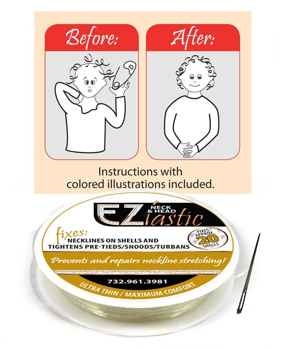 EZ Necklastic Neckline Repair Kit | Enough for Twenty T-shirts | Easy DIY ...