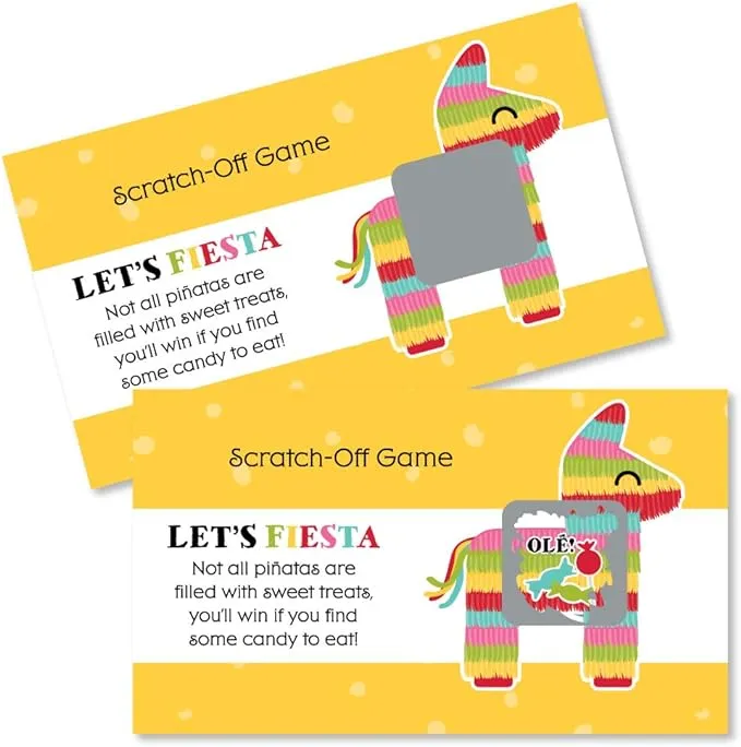 Let's Fiesta - Mexican Fiesta Party Game Scratch Off Cards - 22 Count