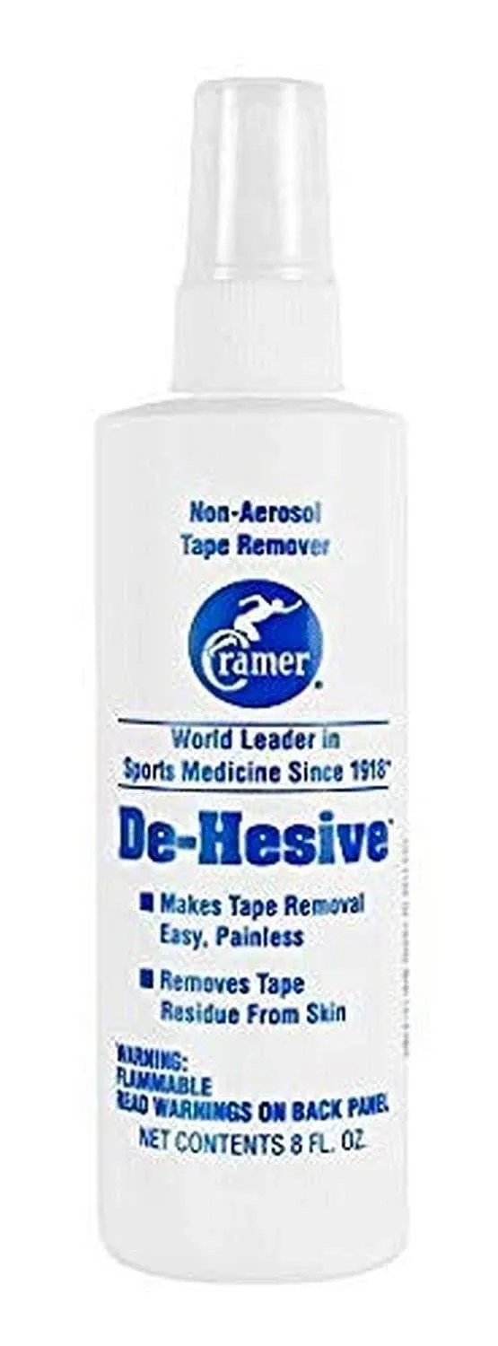 Cramer De-Hesive Spray, Easily Removes Athletic Tape Adhesive and Base, Painlessly Remove Ankle and Kinetic Taping Residue From Skin, Athletic Training Equipment, AT Supplies, 8 Ounce Spray