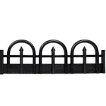 EasyFlex No-Dig Landscape Edging with Anchoring Spikes, 5 in. Tall Decorative Wrought Iron-Look Fence Garden Border, 60 Foot Kit, Black (3601-60C)