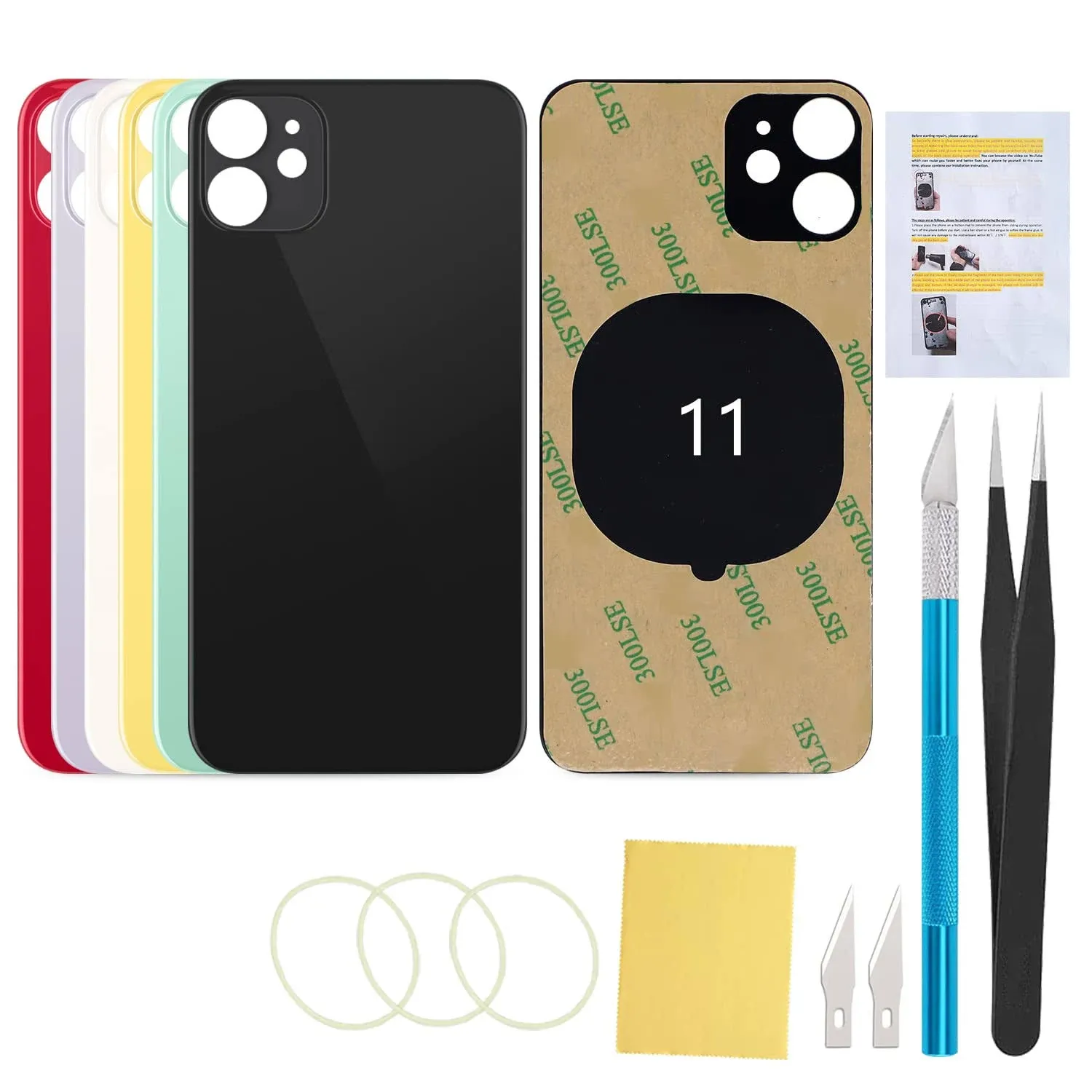 Back Glass Cover Replacement Compatible with iPhone 11 6.1 Inches All Carriers