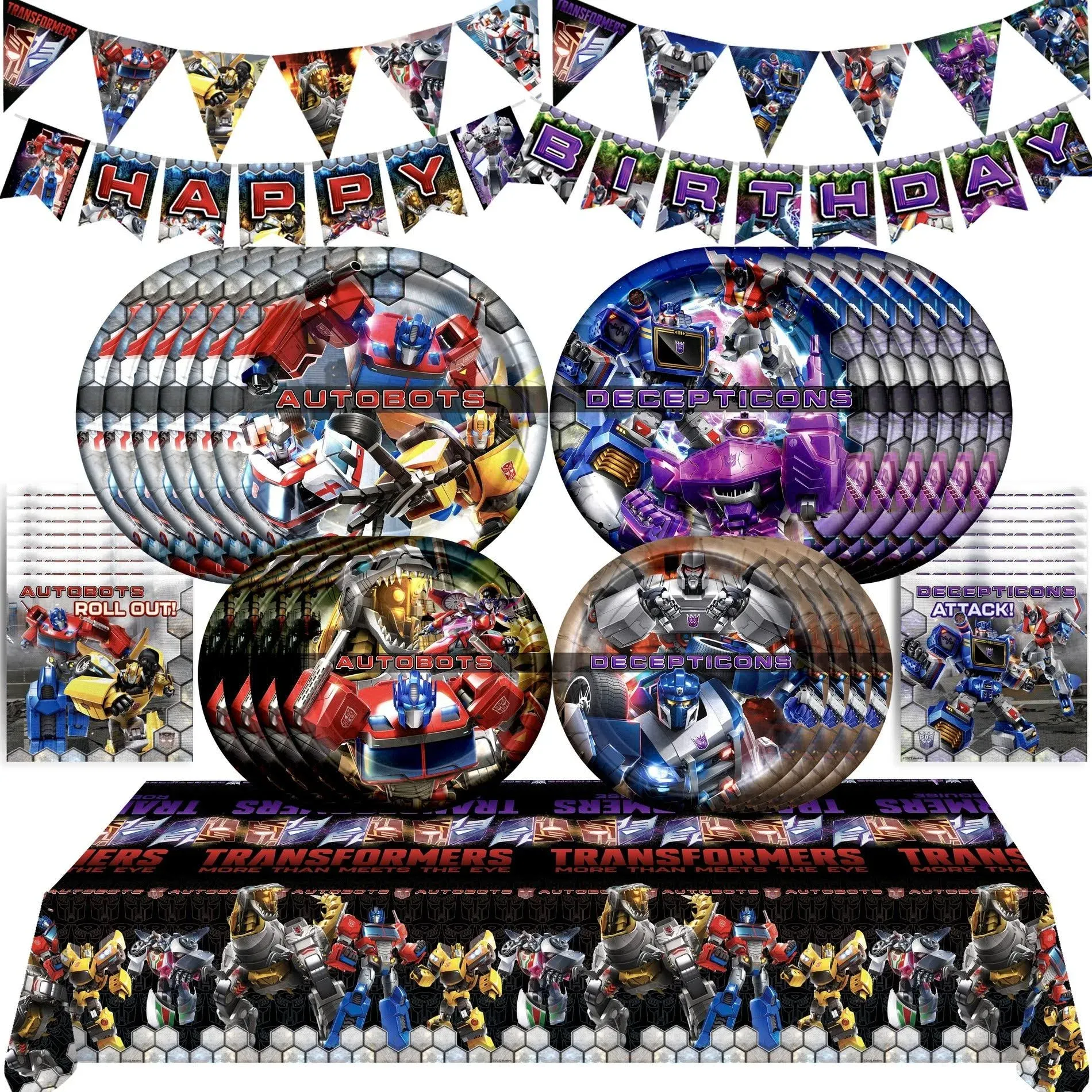 Transformers Birthday Decorations Complete Set for 16 Guests