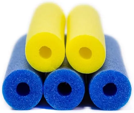 Fix Find, Inc. 52 inch Hollow Foam Pool Noodle, Blue & Yellow, 5 Count Pack