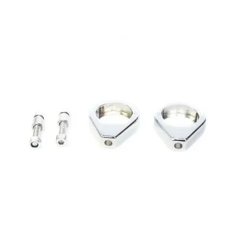 HTTMT MT299-003-CD Chrome Fork Clamp Turn Signal Clamps Compatible with Harley Softail Mount Bracket 49Mm Fork Tube