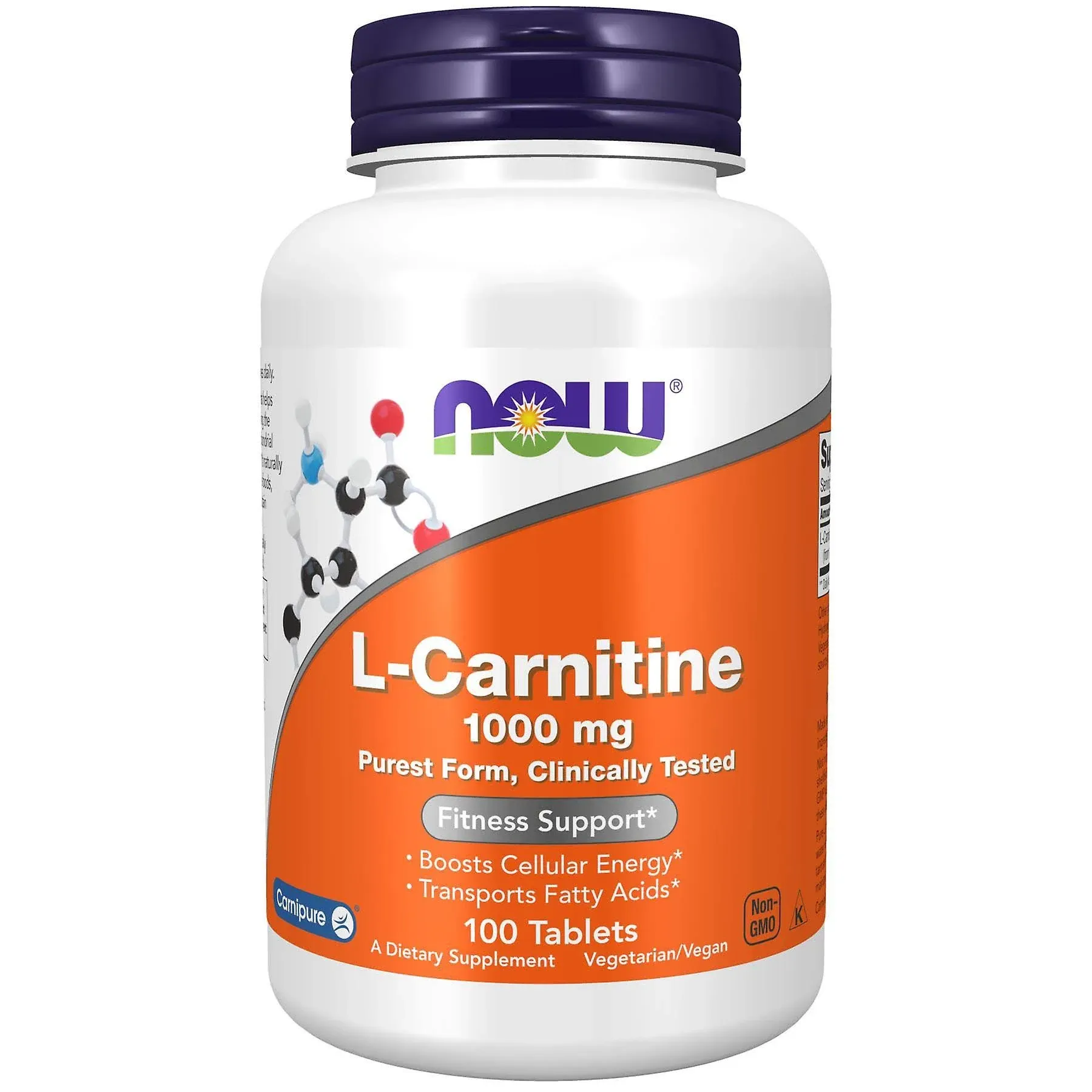 Now Supplements L-Carnitine 1000mg - 150 Tablets Value Size, Supports Lean Muscle Growth, Carnipure, Non-GMO, Kosher, Ideal for Vegans, Athletes, and Energy Support