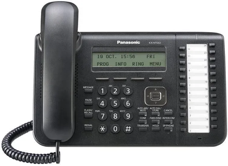 Panasonic KX-NT543 3-Line Backlit Display IP Phone (Black/Refurbi<wbr/>shed)