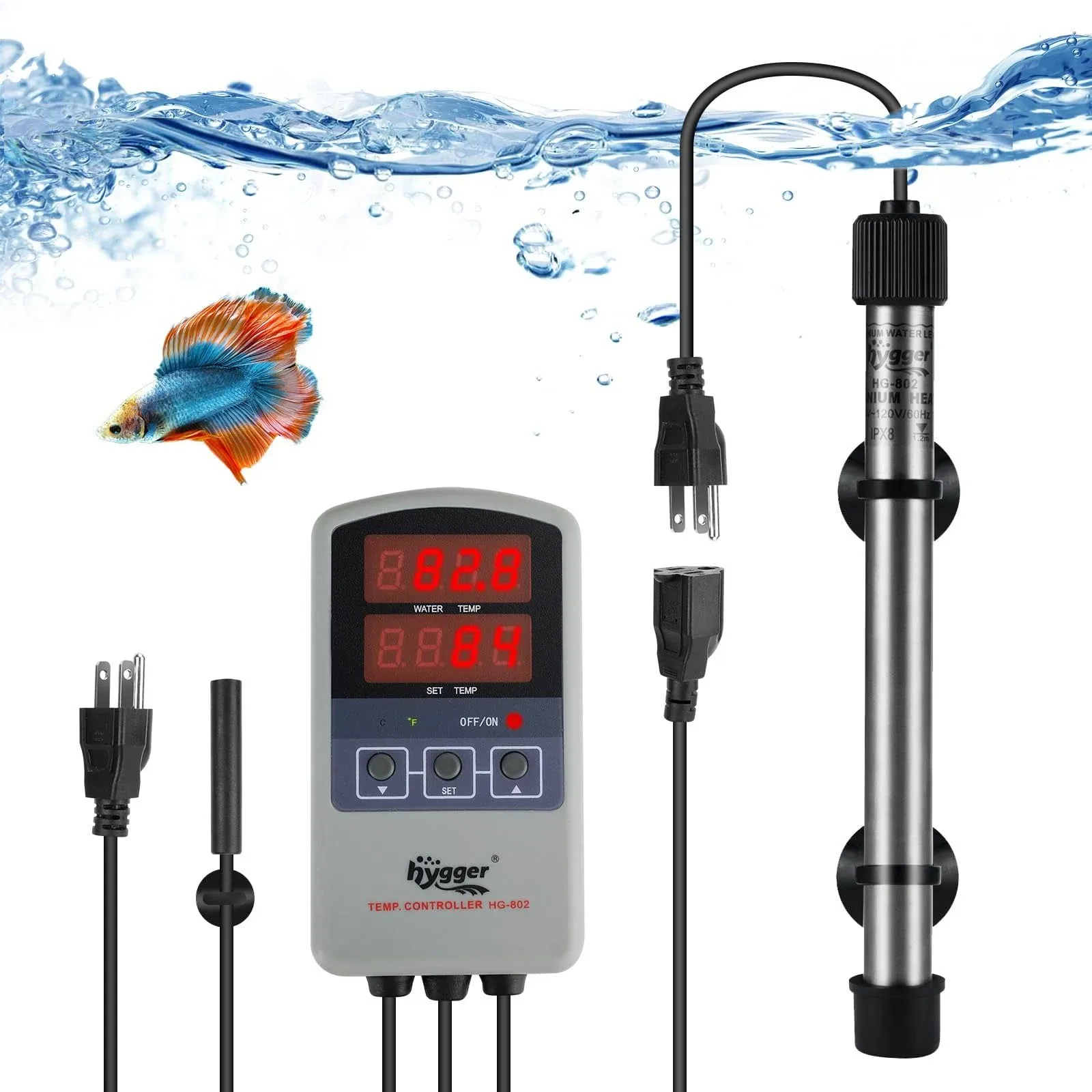 hygger Titanium Aquarium Heater for Salt Water and Fresh Water, Digital ...