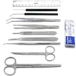 Dexsur 10 Pcs Dissecting Kit - Kit3, Men's, Size: One size, Silver