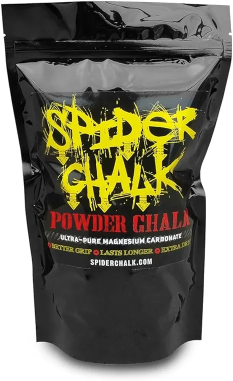 SPIDER CHALK Climbing Chalk Lab-Grade Powder Large 10 oz. Bag. Skin-Friendly, Better Performance - Made in The USA.