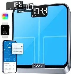 RENPHO Christmas Gifts for Women Men, Smart Body Scale with RGB Lighting Platform, Rechargeable Scale with BMI, Body Fat, Muscle Mass, Customize Color Themes, FSA HSA Eligible, Elis Chroma