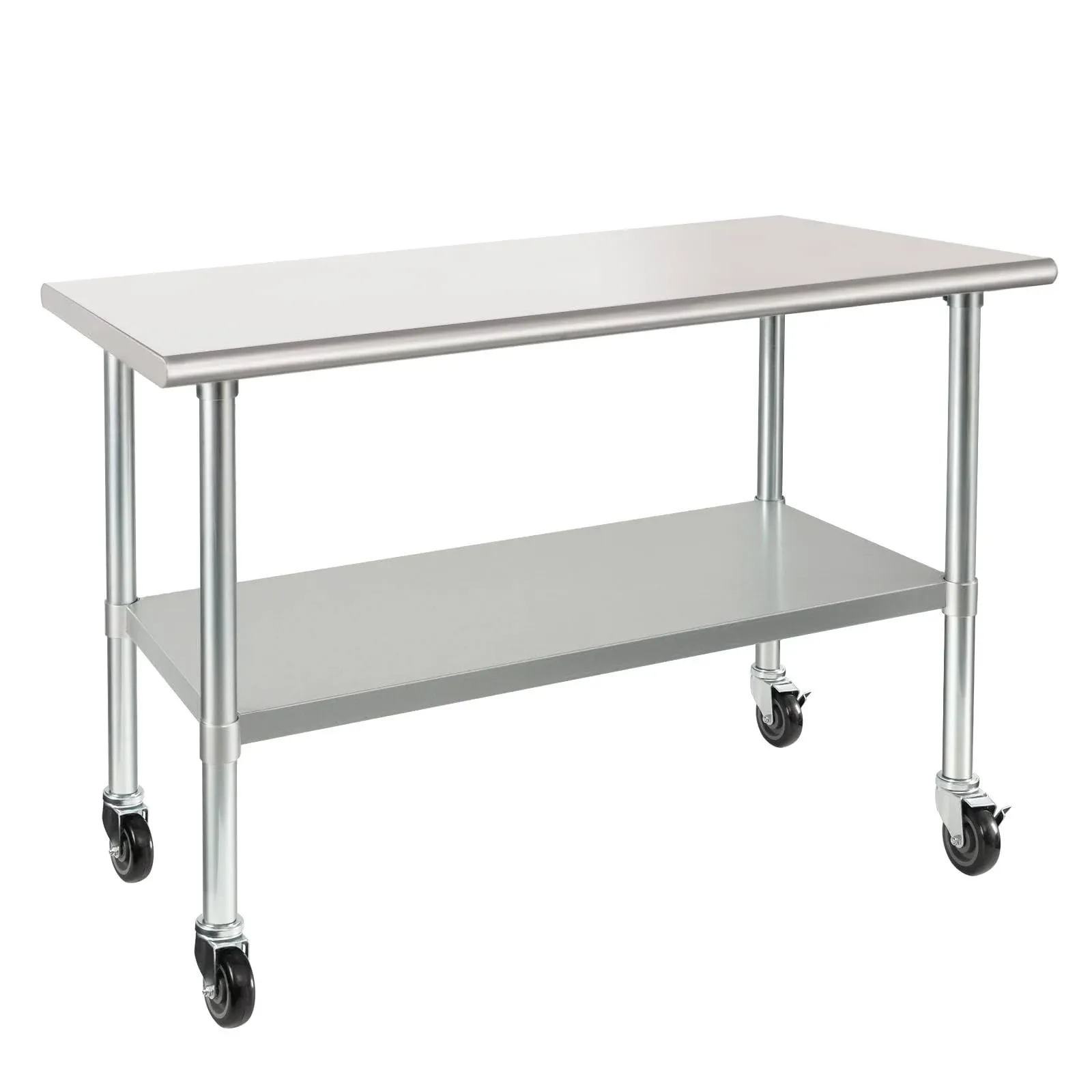 Hardura 24 x 60 Inches Stainless Steel Table with Wheels