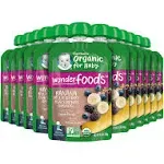 Gerber Organic Baby Food Pouches, 2nd Foods for Sitter, WonderFoods, Banana Blueberry Blackberry Oatmeal, 3.5 Ounce (Pack of 12)