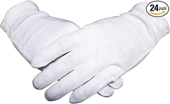 White Cotton Gloves for Dry Hands 12 Pairs Moisturizing Hand Gloves Overnight,Spa ...