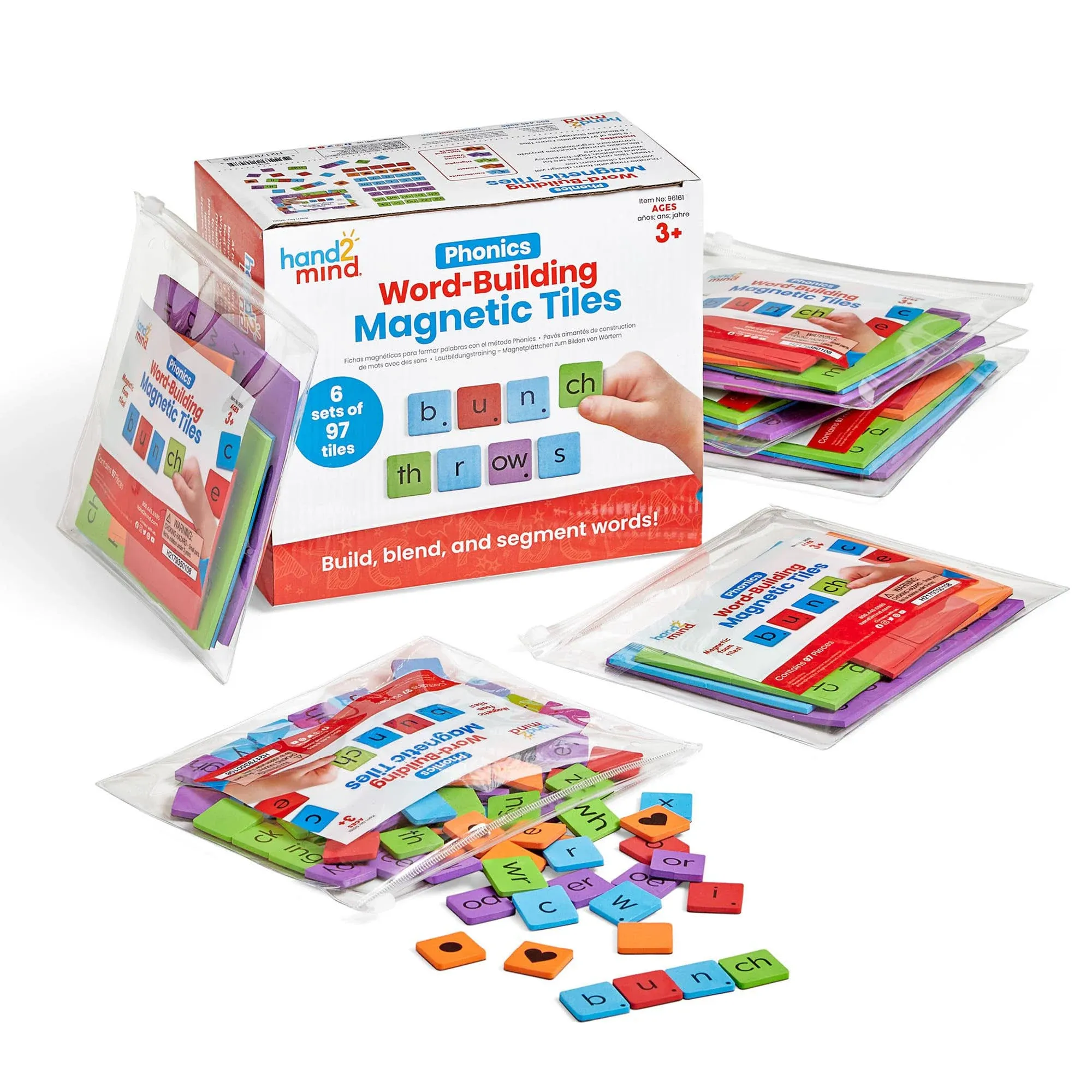 Hand2Mind Phonics Word- Building Magnetic Tiles