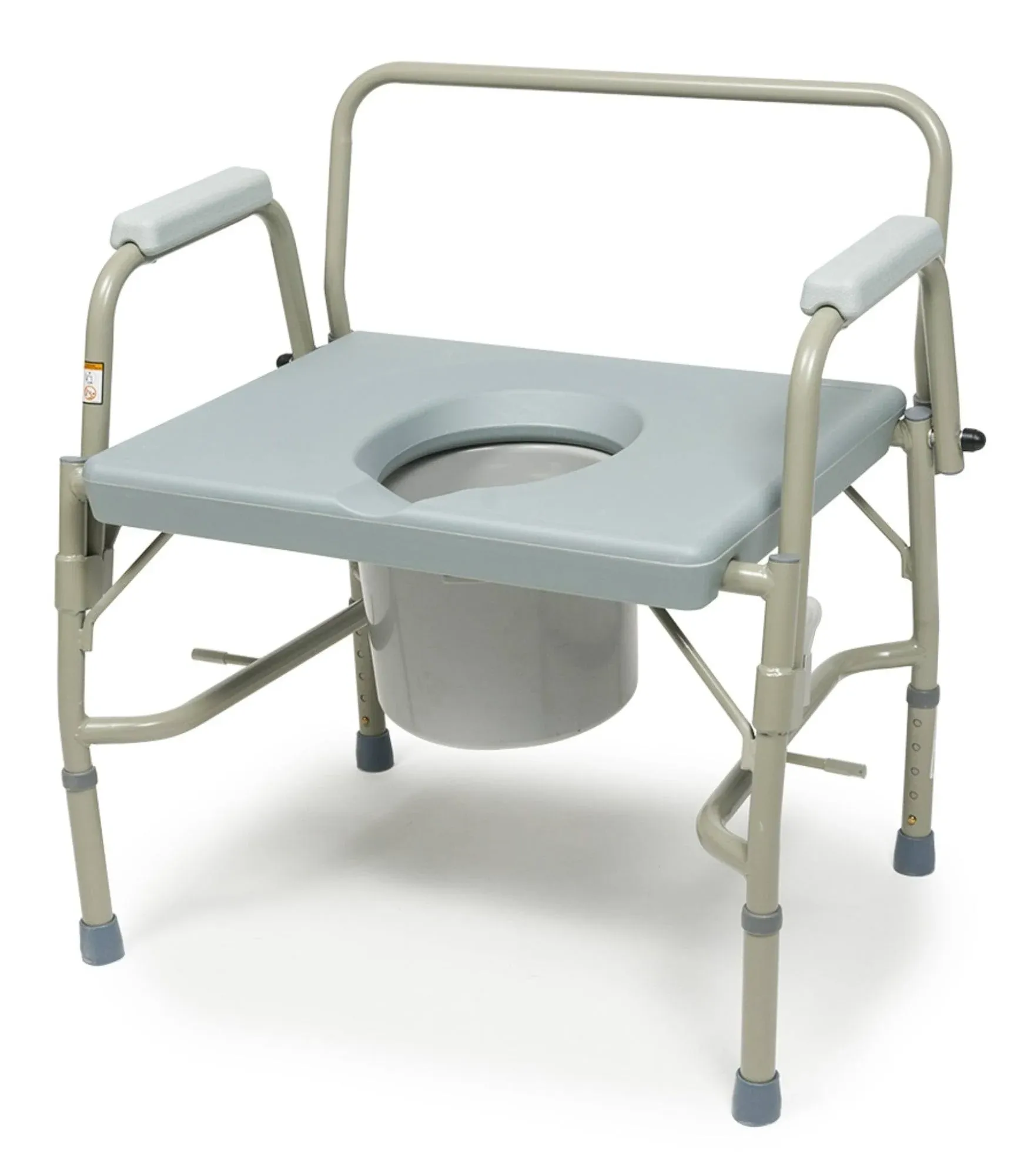 Lumex 3-in-1 Bariatric Bedside Commode Chair, Raised Toilet Seat, Toilet Safety Rails, Supports 600 lbs.