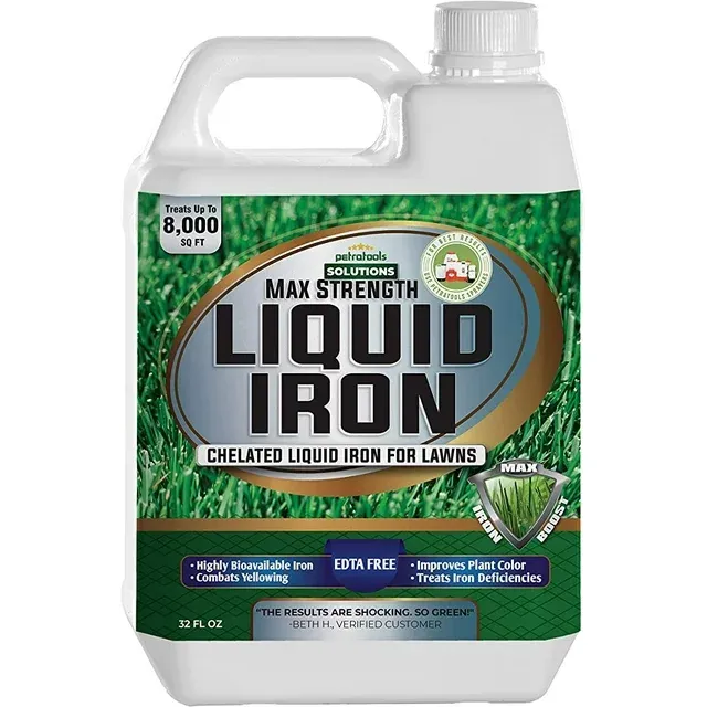 PetraTools Liquid Iron for Lawns - Chelated Iron (32 oz)