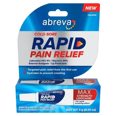 Abreva Cold Sore Rapid Pain Relief - 0.1 oz