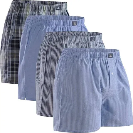 DANISH ENDURANCE Men’s Boxers, Woven Cotton Boxers for Men, Loose, Breathable & Lightweight Boxer Shorts, 4 & 6 Pack