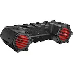 Boss Amplified Bluetooth 8&#034; Marine Speaker Rgb Lighting &amp; Led Light Bar