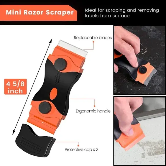 Razor Scraper, 2 PCS Razor Scraper Tool for Removing Label, Registration Sticker