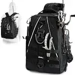 MoiShow Fishing Backpack Tackle Bag, Fishing Tackle Backpack with Rod Holder, Tackle Box Backpack