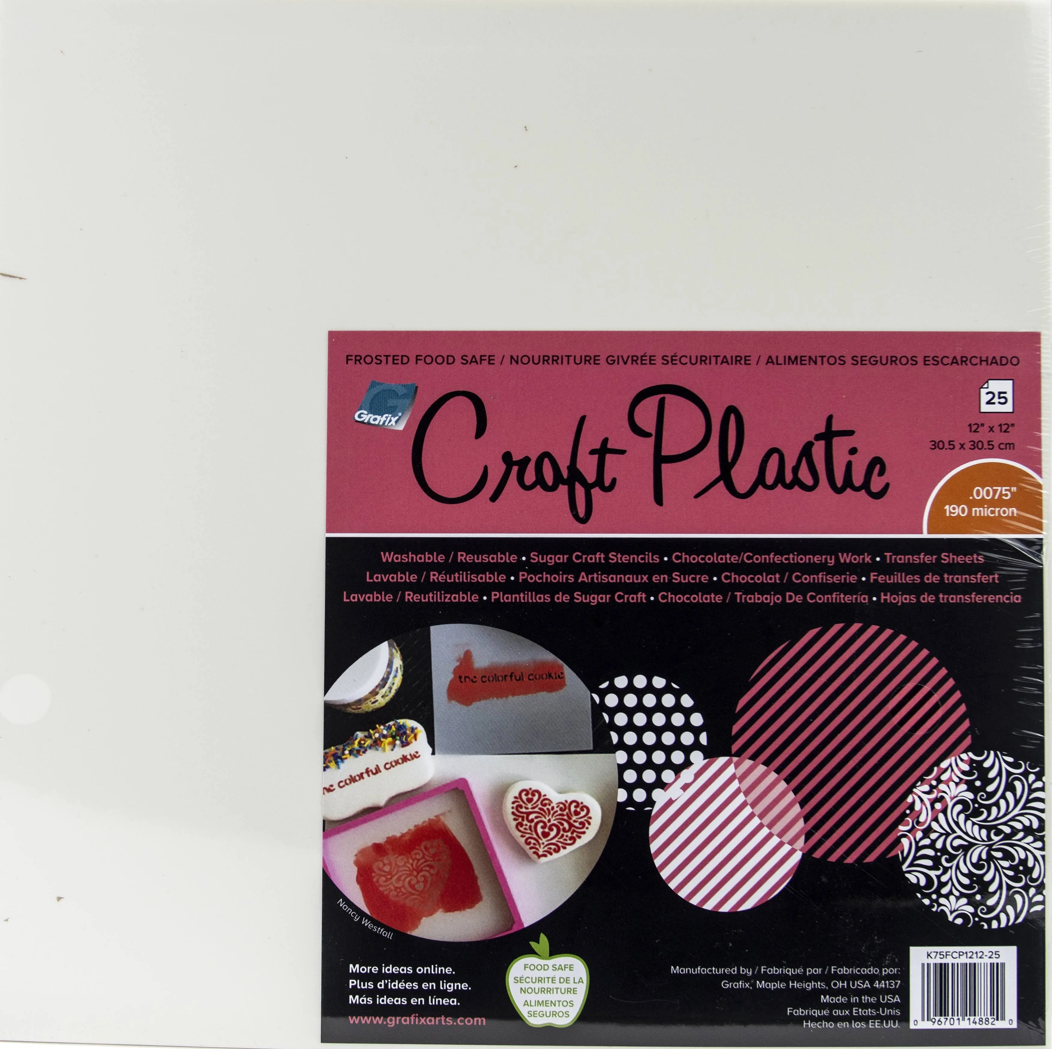 Grafix Foodsafe Craft Plastic Sheets 12x12" 25/Pkg-Frosted .0075