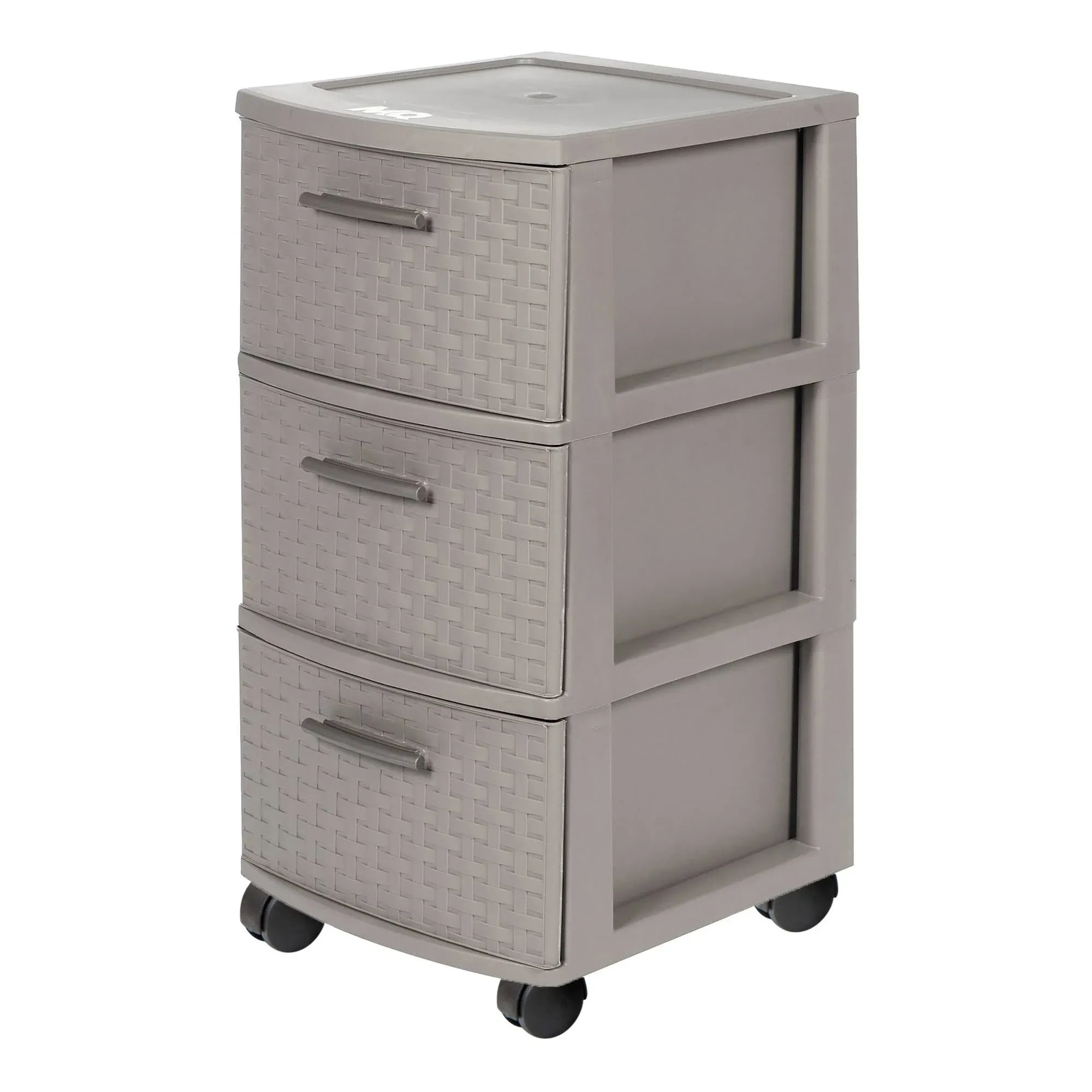 3-Drawer Resin Rolling Cart in Espresso