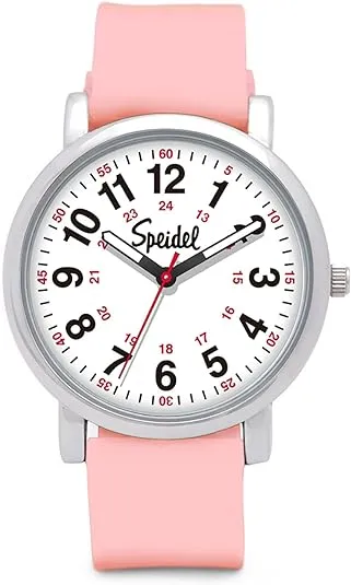 Speidel Original Scrub Watch™ for Nurse, Medical Professionals and Students – Various Medical Scrub Colors, Easy Read Dial, Military Time with Second Hand, Silicone Band, Water Resistant